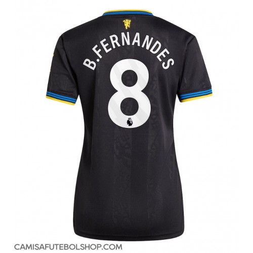 Camisa de time de futebol Manchester United Bruno Fernandes #8 Replicas 3º Equipamento Feminina 2025-26 Manga Curta